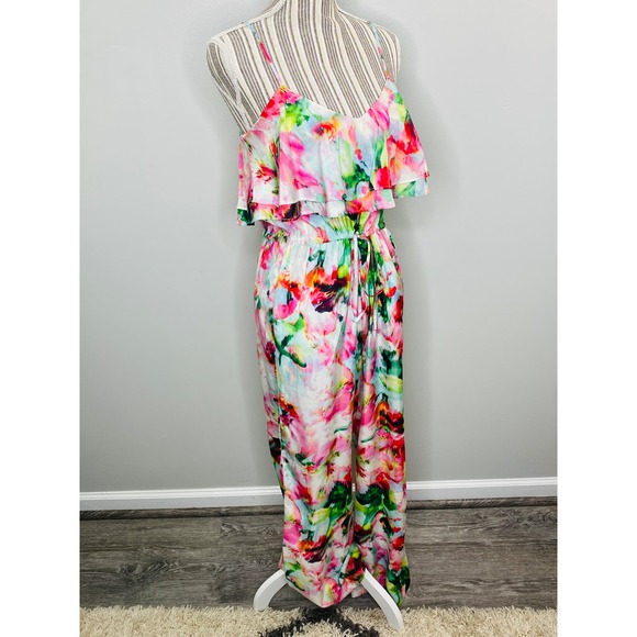 Anthropologie Fleur Wood Ikebana Floral Silk Jumpsuit XS Femme Casual Chic Luxe - Picture 3 of 9